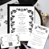 ブラックエンチャントガーランドシック結婚ズ 招待状