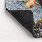 ブラックオイスターキャッチャーショアバード魚釣りアットザビーチ マウスパッド (コーナー)