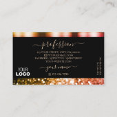 ブラックオエレガントレンジピンクスパークルグリッター追加ロゴ 名刺 (裏面)