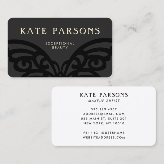 ブラックオエレガントンブラックバタフライ 名刺 (正面/裏面)