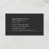 ブラックオエレガントンブラックプロフェッショナル名刺 名刺 (裏面)