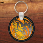 ブラックオグランジレンジウィングドラゴンラウンドキーチェーン キーホルダー (正面)