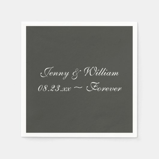 ブラックオシンプルリーブ紙ワンカラー スタンダードカクテルナプキン (正面)