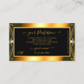 ブラックオスタイリッシュレンジダイヤきらめくモンドイニシャル 名刺 (裏面)