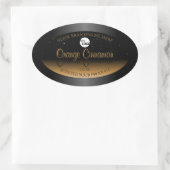 ブラックオスタイリッシュレンジプロダクトラベルロゴグリッター 楕円形シール (バッグ)