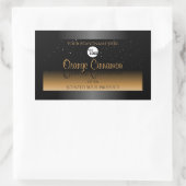 ブラックオスタイリッシュレンジプロダクトラベルロゴグリッター 長方形シール (バッグ)