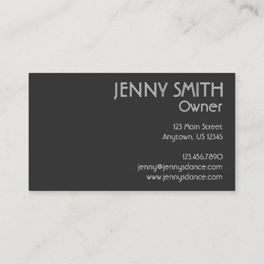 ブラックオックスフォードタップシューダンス先生スタジオ 名刺 (裏面)