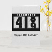ブラックオドメーター49誕生日ユーモア カード (黄色い花)