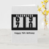 ブラックオドメーター70誕生日ユーモア カード (黄色い花)