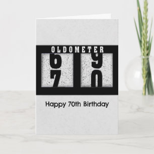 ブラックオドメーター70誕生日ユーモア カード