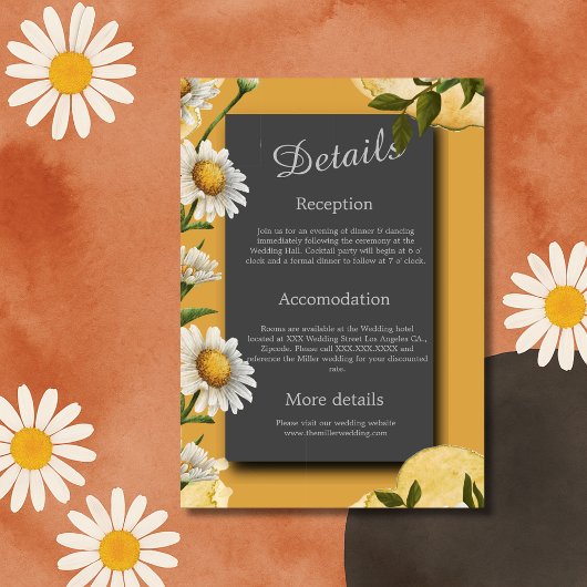 ブラックオニキスのレトロマーガレット花囲いカード エンクロージャーカード