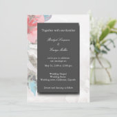 ブラックオニキスフローラヤモフラワー結婚バラ 招待状 (スタンド正面)