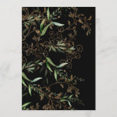 ブラックオニキスモダン金ゴールドボホリーフィーブライダルシャワー 招待状 (裏面)