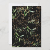 ブラックオニキスモダン金ゴールドボホリーフィーブライダルシャワー 招待状 (裏面)