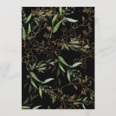 ブラックオニキスモダン金ゴールドボホリーフィーブライダルシャワー 招待状 (裏面)