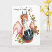 ブラックオニキス(Leo) -誕生日カード カード (黄色い花)