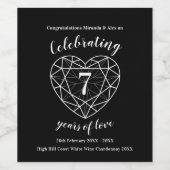 ブラックオニュックス7th結婚のアニバーサリージェムワインラベル ワインラベル (シングルラベル)