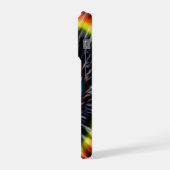 ブラックオパール タイ染め,   iPhoneケース (左側面)