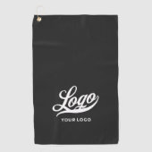 ブラックオフ白縁ど会社ロゴ・ビジネス・クラブ ゴルフタオル (正面)