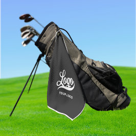 ブラックオフ白縁ど会社ロゴ・ビジネス・クラブ ゴルフタオル