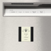 ブラックオフ白（紋章の）フラ・ダ・リ結婚の磁石 マグネット (インサイチュ (食洗機))