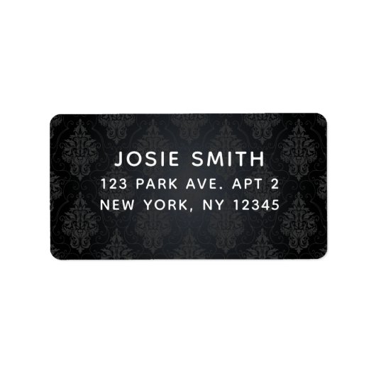 ブラックオミニマルンブラックダマスク ラベル (正面)