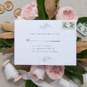 ブラックオミニマルンプラッシュホワイトペイズリーRSVP 招待状