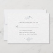 ブラックオミニマルンプラッシュホワイトペイズリーRSVP 招待状 (裏面)