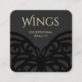 ブラックオモダンンブラックバタフライ スクエア名刺 (正面)