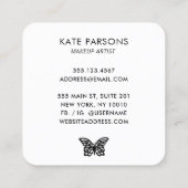 ブラックオモダンンブラックバタフライ スクエア名刺 (裏面)