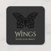 ブラックオモダンンブラックバタフライ スクエア名刺 (正面)