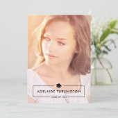 ブラックオモダンーバーレイフルフォト卒業 招待状 (スタンド正面)