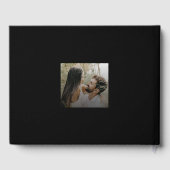 ブラックオモダンーバーレイ付き結婚写真 ゲストブック (裏面)