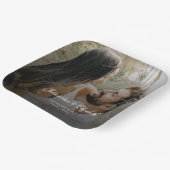 ブラックオモダンーバーレイ付き結婚写真 ペーパープレート (傾斜あり)