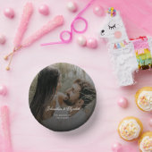 ブラックオモダンーバーレイ付き結婚写真 ペーパーボウル (パーティー)