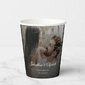 ブラックオモダンーバーレイ付き結婚写真 紙コップ (裏面)