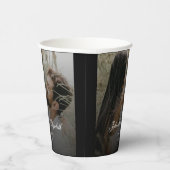 ブラックオモダンーバーレイ付き結婚写真 紙コップ (右)