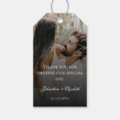 ブラックオモダンーバーレイ結婚式の引き出物付き写真 ギフトタグ (正面)