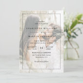 ブラックオモダンーバーレイ2フォト結婚ズ 招待状 (スタンド正面)