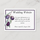 ブラックオリーブの枝の水彩QRコード封入カード エンクロージャーカード (正面)