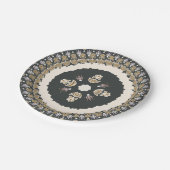 ブラックオリーブエレガントエンブレムフローラ ペーパープレート (アングル)