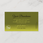 ブラックオリーブグリーン黄色きらめく宝石ロゴの追加 名刺 (裏面)