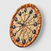 ブラックオリーブピザクロック – ピザレストランキッチン ラージ壁時計 (傾斜)