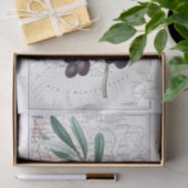 ブラックオリーブブランチマップフランスデクページヴィンテージ 薄葉紙 (ギフト)