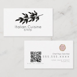 ブラックオリーブブランチ植物学イタリアン料理人 名刺