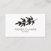 ブラックオリーブブランチ植物学イタリアン料理人 名刺 (正面)