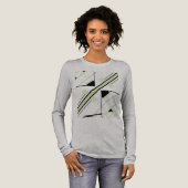 ブラックオリーブ斜ストライプ斜めMCM-インスパイア抽象芸術 トライブレンドTシャツ (正面全体)