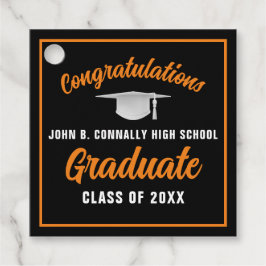 ブラックオレンジおめでとう大学院カスタムパーティー フェイバータグ