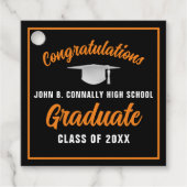 ブラックオレンジおめでとう大学院カスタムパーティー フェイバータグ (正面)