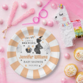 ブラックオレンジのハロウィーンベビーは赤ちゃんシャワーを醸造している ペーパープレート (パーティー)